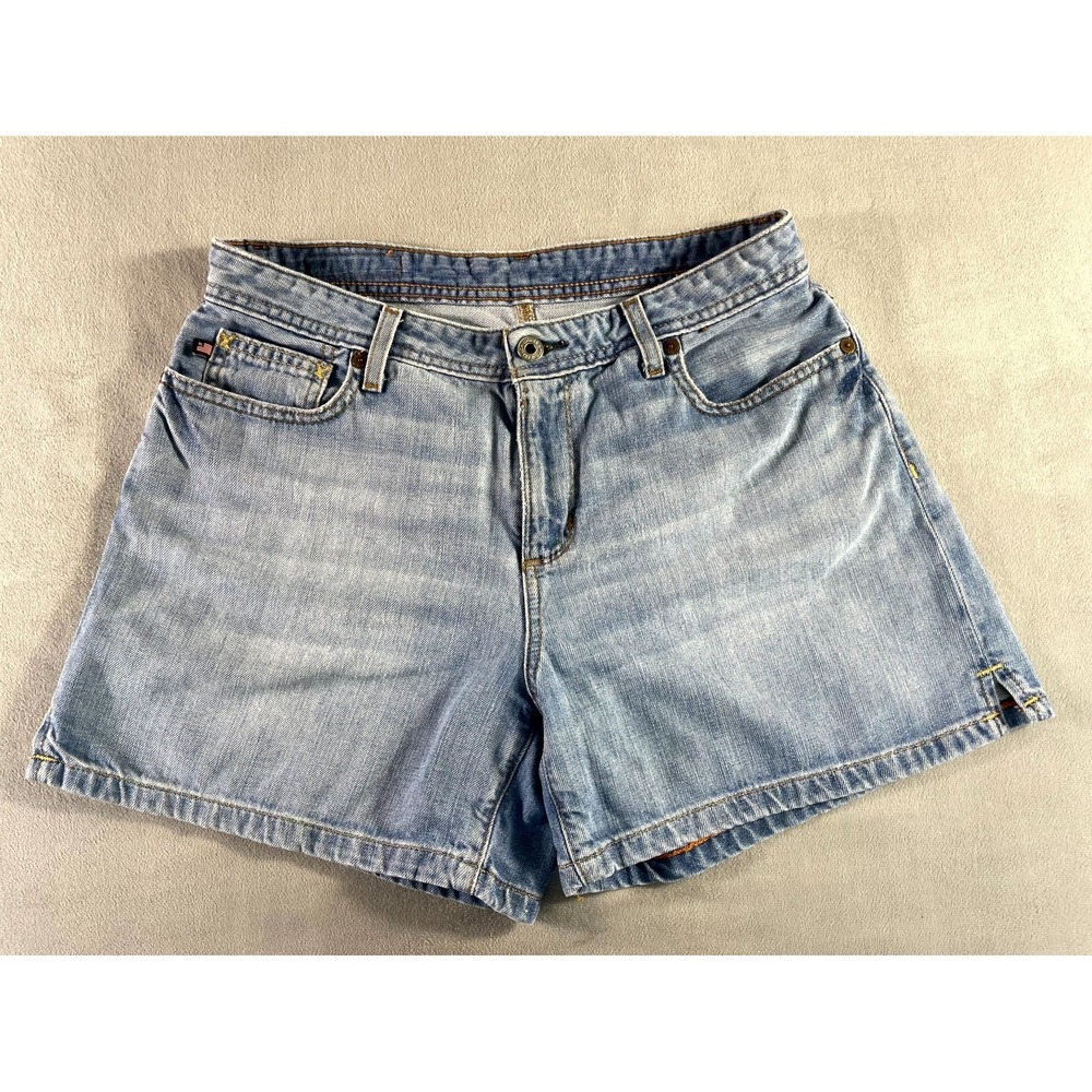 Ralph Lauren Saturday Jean Bermuda Shorts Womens 8 Blue Denim Cotton Mid Rise